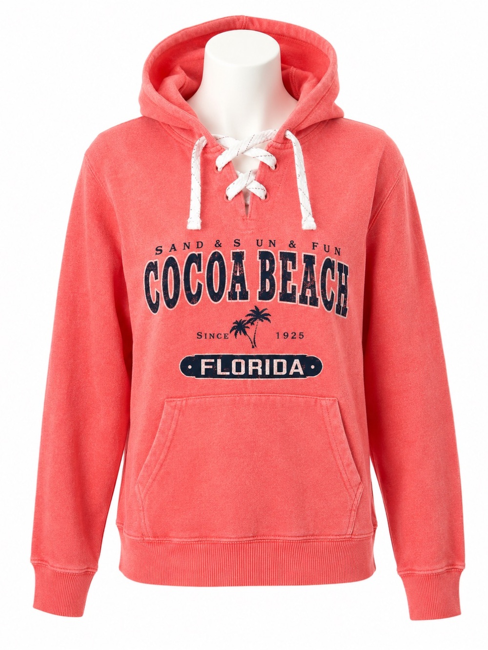 Pacific & Co Cocoa Beach Florida salmon hooded sweatshirt